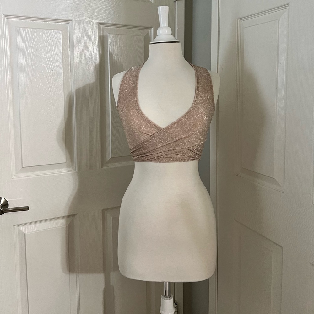 Glitter Wrap Top